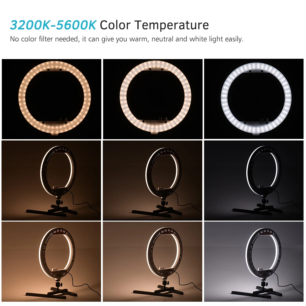 13 &quotСелфи настольная светодиодная кольцевая лампа высокой мощности 30 Вт