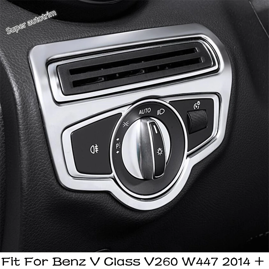

Lapetus Head Lights Adjustment Knob Frame Cover Trim Fit For Mercedes-Benz V Class V260 W447 2014 - 2021 Matte Carbon Fiber ABS