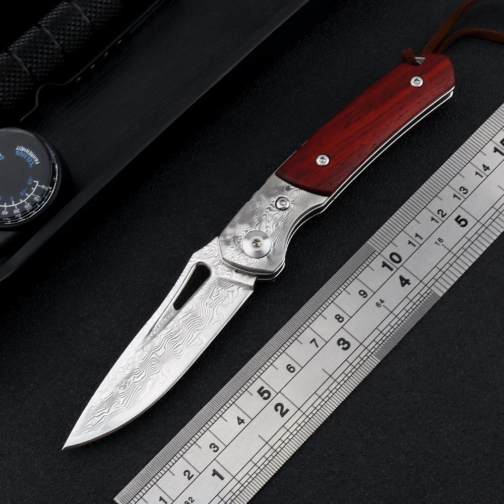 Дамасский складной нож с маленькими зубьями дамасский Тактический уличный