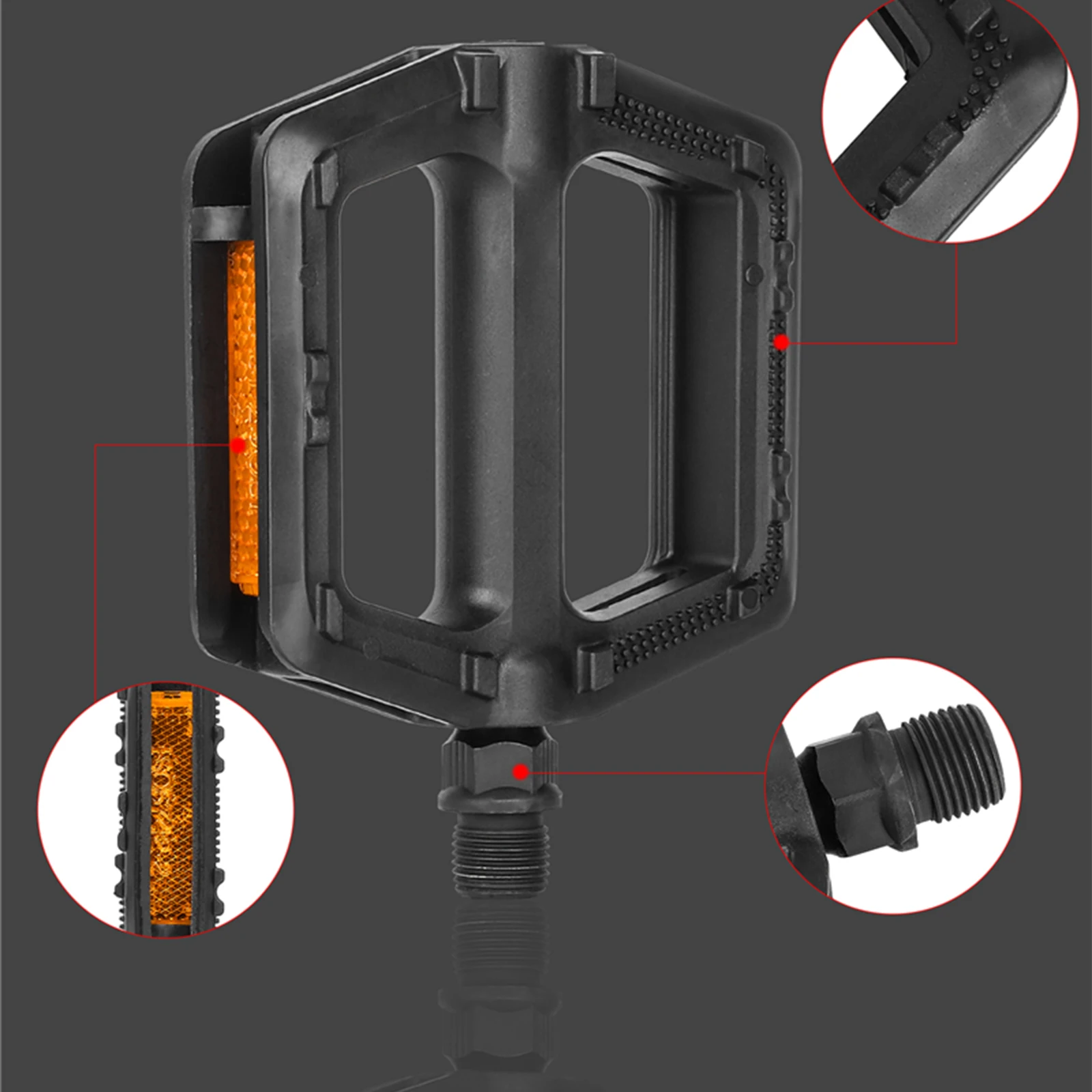 

DU Chrome-Molybdenum General Bicycle Non-Slip Pedal Bearing Pedal With Reflector Suitable For Mountain Road Bike Pedal