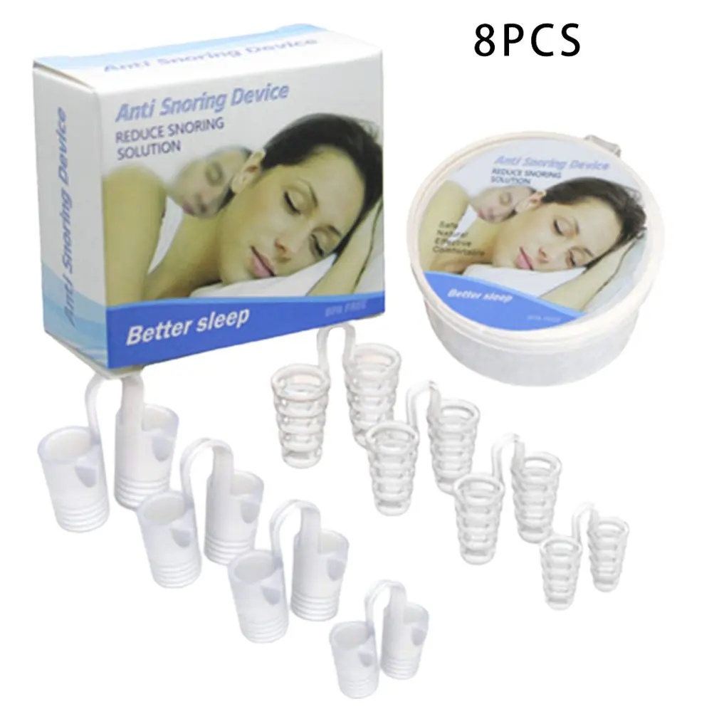 

Mendengkur Pencegahan Kit Rumah Tangga Silikon Mendengkur Stopper 8Pcs Pack 4 Hollow & 4 Silikon Padat Mendengkur Stopper