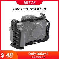 nitze cage for fujifilm x h1 with pe06 hdmi cable clamp photography aluminum alloy camera cage video film making stabilizer