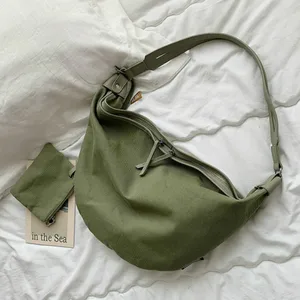 Женская сумка, женские модные сумки, новинка 2021, женская сумка на плечо, Женская вместительная холщовая однотонная сумка, женские сумки-мессенджеры