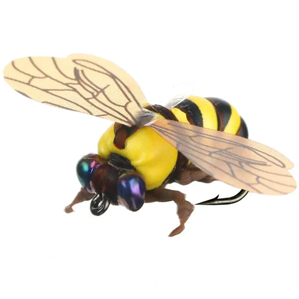 

50% Hot Sale 2Pcs/Set 15MM 0.23g Bee Bait Artificial 3D Effect Mini Bionic Bee Fly Bait Insect False Horse Mouth for Outdoor