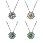 Женское Ожерелье с бриллиантом BOEYCJR, серебро 925 пробы, 1 карат3 карата, голубой Муассанит VVS1, Подарок на годовщину