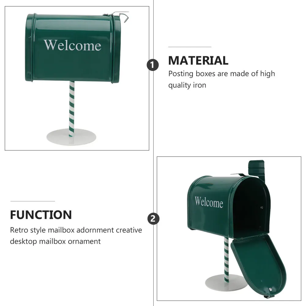 

1pc Retro Mailbox Adornment Desktop Mailbox Decor Indoor Desktop Decor