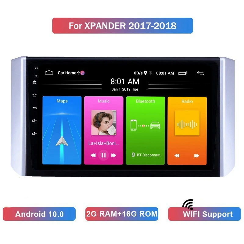 

9 Inch 2 Din Android 10.0 Car MP5 Player Radio 2+16GB Wifi Bluetooth GPS Navigation For Mitsubishi Xpander 2017-2018