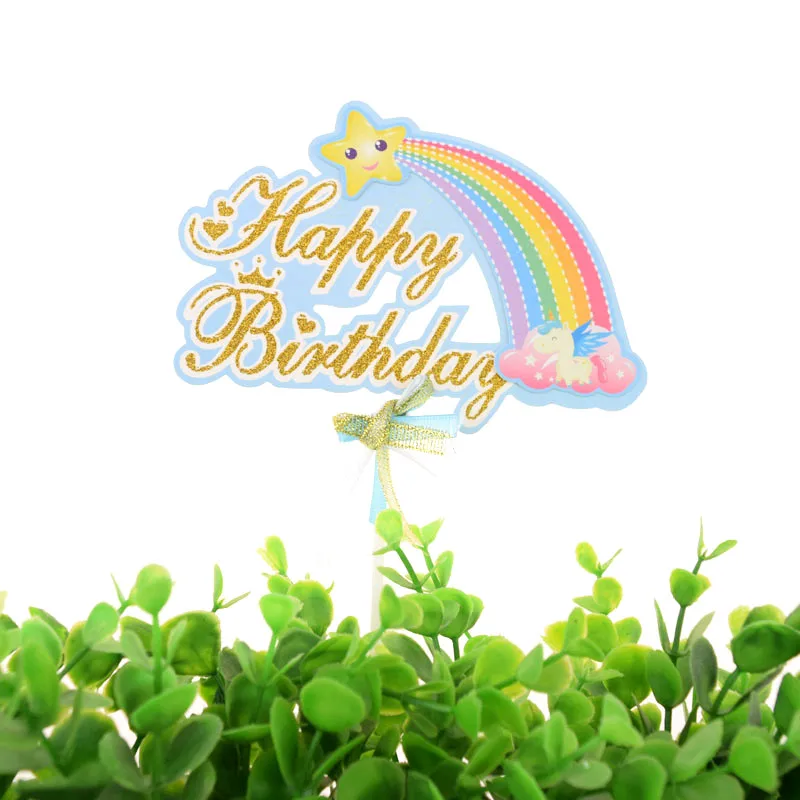 Топпер для торта звезда детский день рождения радужная лента топперы кексов