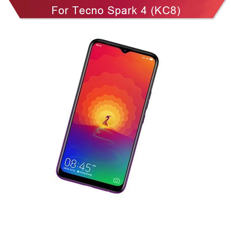 Полный жк дисплей для Tecno Spark4 Spark 4 KC8 с сенсорным экраном дигитайзер стеклянная