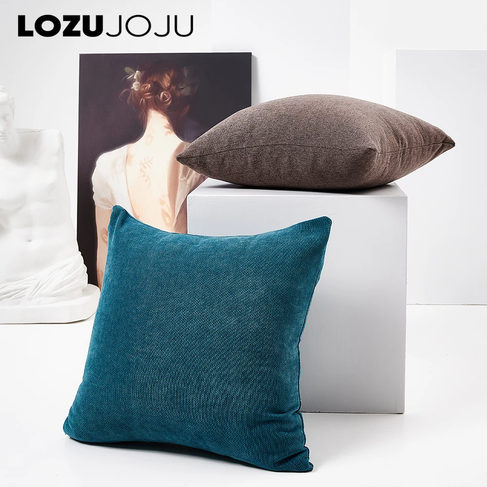 

LOZUJOJU Linen Art Cotton Hemp Pillowcase Plain Car Sofa Cushion Cover Solid Color Office Simple Pillowcase Decorate 1/2/4pcs