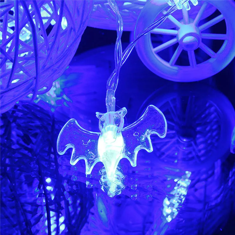 

20 Bat Lights Halloween Decoration Fashion Battery Operated LED Fairy String Lights Blue For Christmas Party Decorations Lights