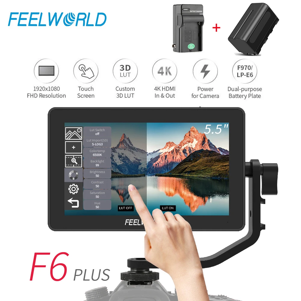 Монитор для камеры FEELWORLD F6 5 &quotIPS FHD 1920x1080 с поддержкой видеофокуса и HDMI |