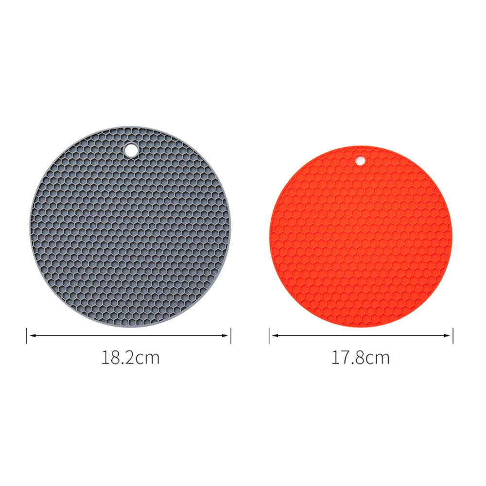 Круглая изоляционная силиконовые коврики Нескользящие тепла покрыта