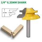Фрезерный резак с хвостовиком, 1 шт., 14 дюйма, 6,35 мм, резьба по дереву, 45 градусов, торцевая фреза, деревообрабатывающий твердосплавный фрезерный инструмент