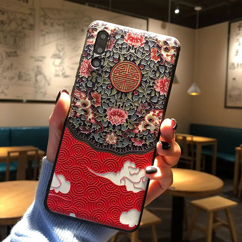 Для Huawei P40 Pro P30 P20 Y9S Nova 6 7i Honor 9X 8X Max коврики 30 20 20X 10 V20 V30 чехол 3D рельеф Ретро мягкий