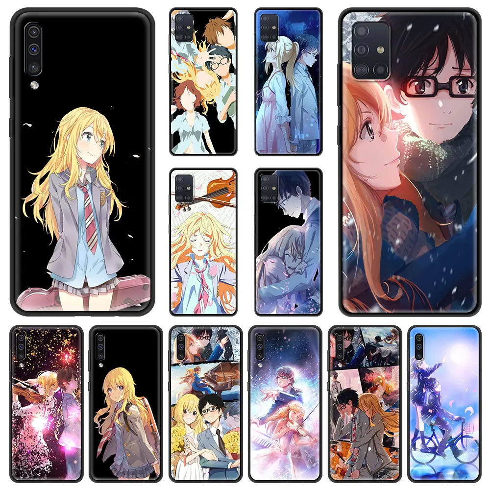 

Your Lie in April Anime Phone Case For Samsung Galaxy A70 A50 A40 A20s A30 A10s A20e A20 A10 A02s A01 A52 A12 Soft Black Cover