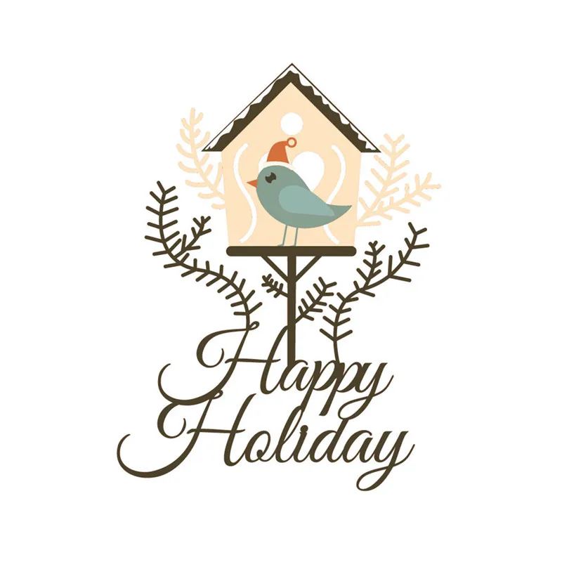 Eastshape вырубки счастливые праздники птичий домик металлическая вырубка для DIY