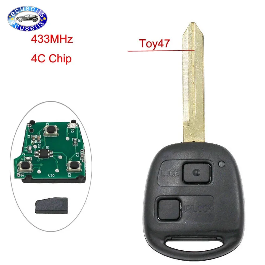 Пульт дистанционного управления с 2 кнопками брелок без ключа для Toyota RAV4 Corolla Yaris