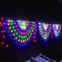 new 3m led peacock mesh curtain string light outdoor garland fairy lights for wedding party christmas new year garden decoration