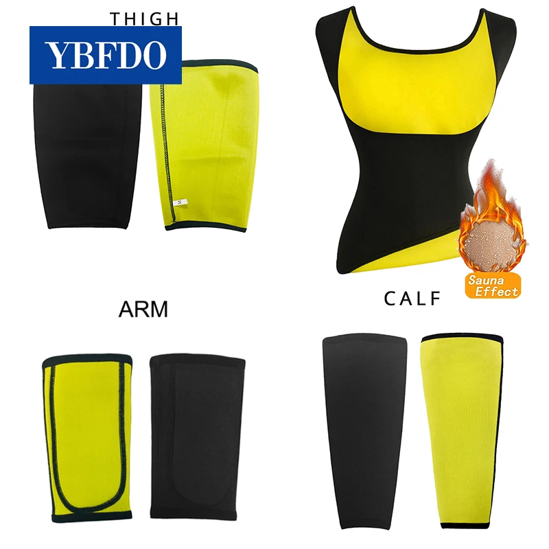 

YBFDO Women Shapers Neoprene Sauna Vest + Arm + Thigh + Calf Sleeves Modeling Slimming Trimmer Arms Girdle Shapewear slimming