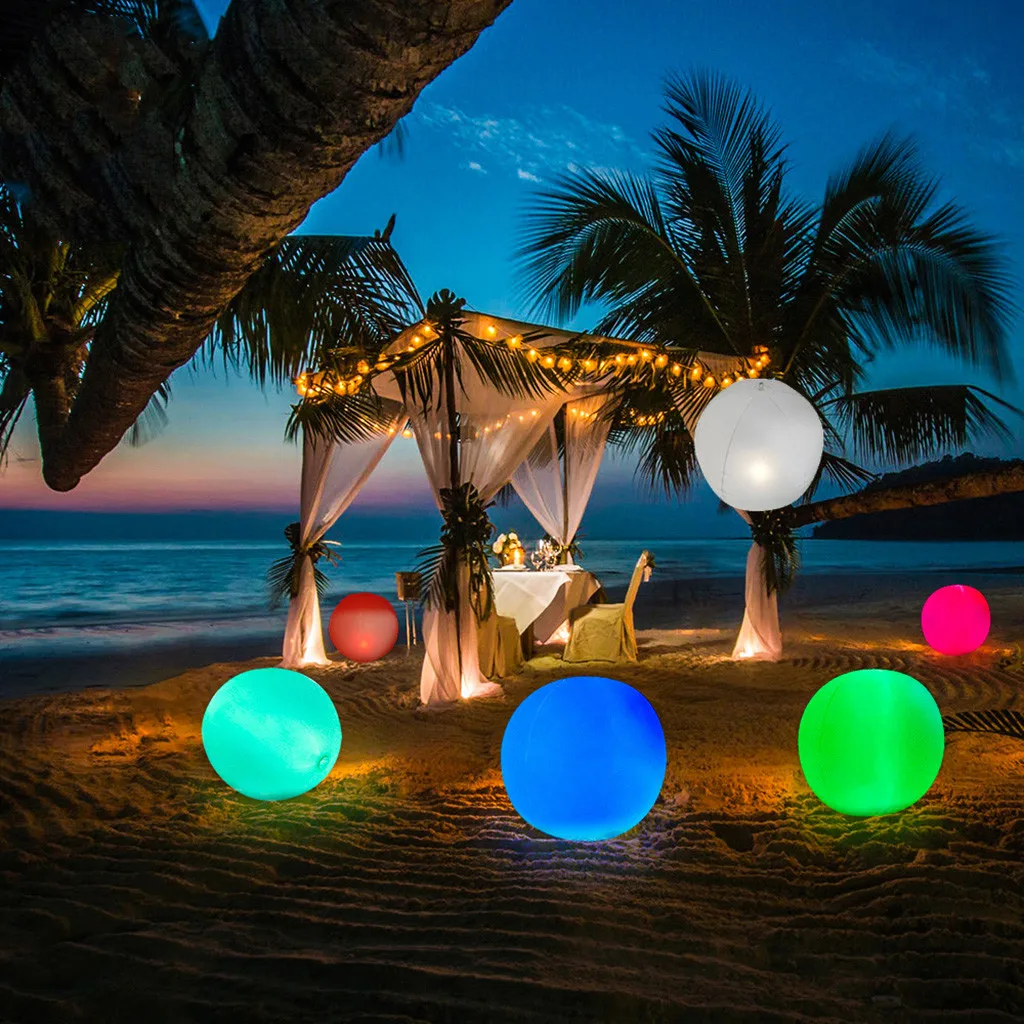 

Swimming Pool Toy 13 Colors Glowing Ball Inflatable LED Glowing Beach Ball Swimming Pool Toy Accessories Piscina 2021 Hot Sale