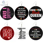 SOMESOOR образованные афро королевы деревянные висячие серьги черная культура сильные высказывания африканские фотографии Деревянные ювелирные изделия для женщин Подарки