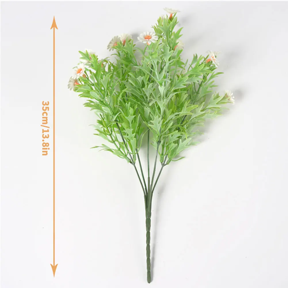 

Artificial Daisy Flowers Simulation Plastic Bouquet 15Heads Fake Greenery Plants Decoration For Home Office Party Wedding 4PCS
