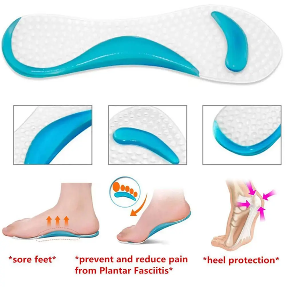 

1Pair Orthotic Flatfoot Prevent Foot Cocoon High Heels Shoes Pad Women Silicone Gel Massage Arch Support Insoles Feet Care Tools