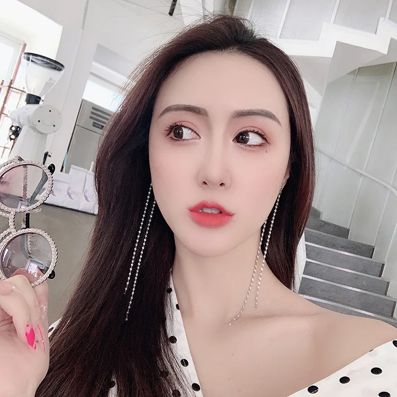 

Long Tassel Clip Earrings No Hole Ear Clips Tassel Chain Clip on Earring Without Piercing Minimalist Earring CE566