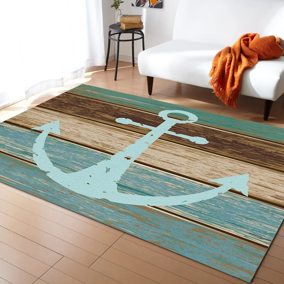 

Timeworn Wooden Planks Rustic Nautical Carpets for Living Room Bedroom Area Rug Kids Room Play Mat 3D Printed Home Large Carpet