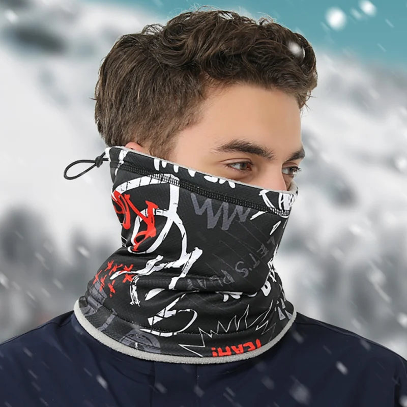 Winter Thermal Bandana Face Cover Neck Warmer Gaiter Outdoor Sport Ski Tube Scarf Half Fleece Mask Hiking Cycling Magic Scarves