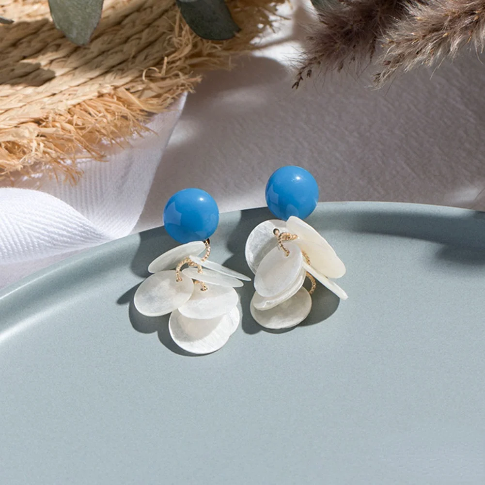 Милые синие модные серьги для женщин новые эффектные винтажные акриловые