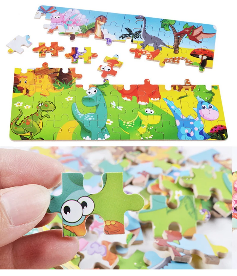 Новинка! 60 шт деревянные головоломки мультфильм животных для детей Монтессори