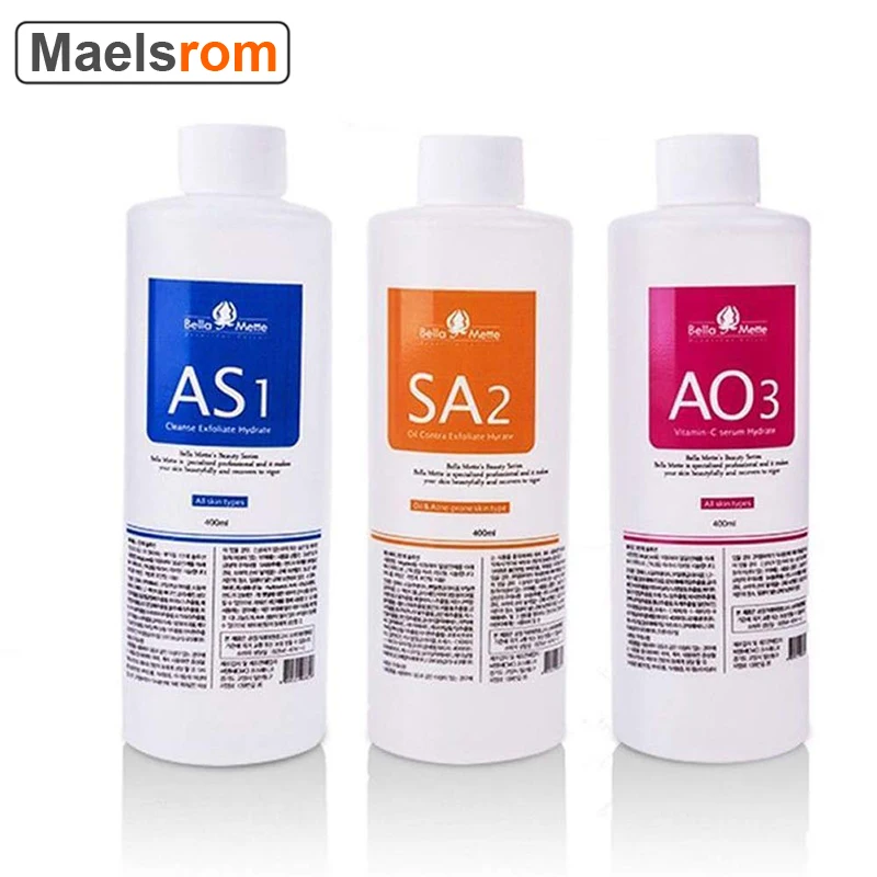 

3pcs AS1 SA2 AO3 Aqua Peeling Solution 400ml Hydra Dermabrasion Face Clean Facial Cleansing Blackhead Export Liquid Beauty Salon