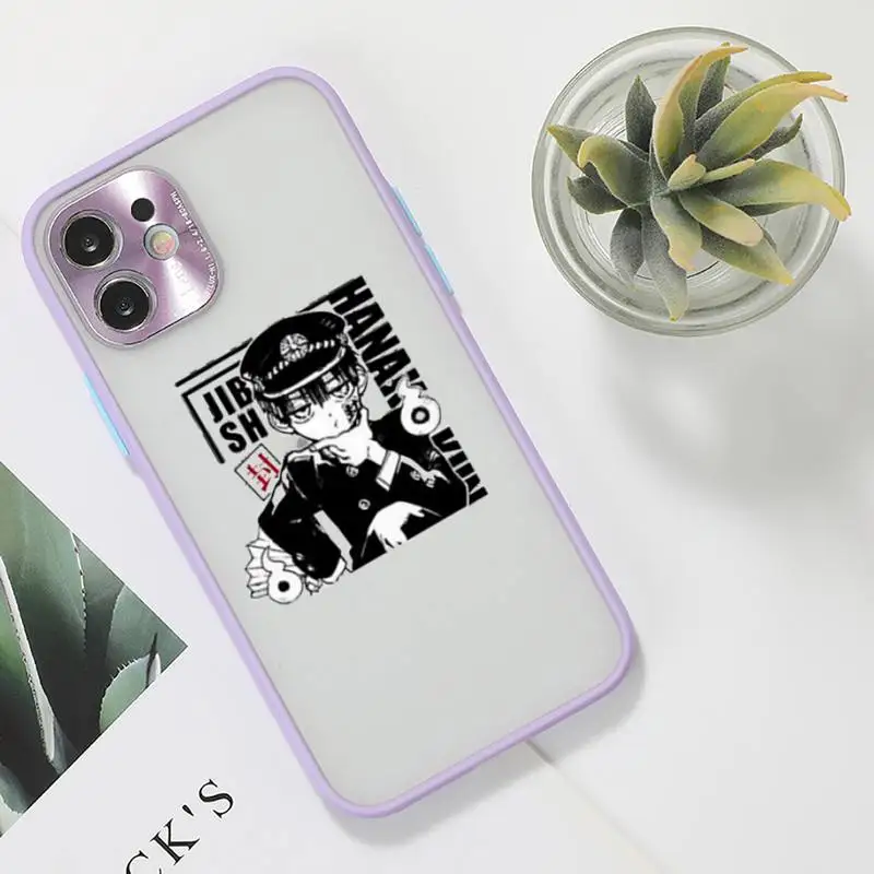 

Jamular Toilet Bound Hanako Kun Phone Case For iPhone 12 11 Mini Pro XR XS Max 7 8 Plus X Matte transparent Purple Back Cover