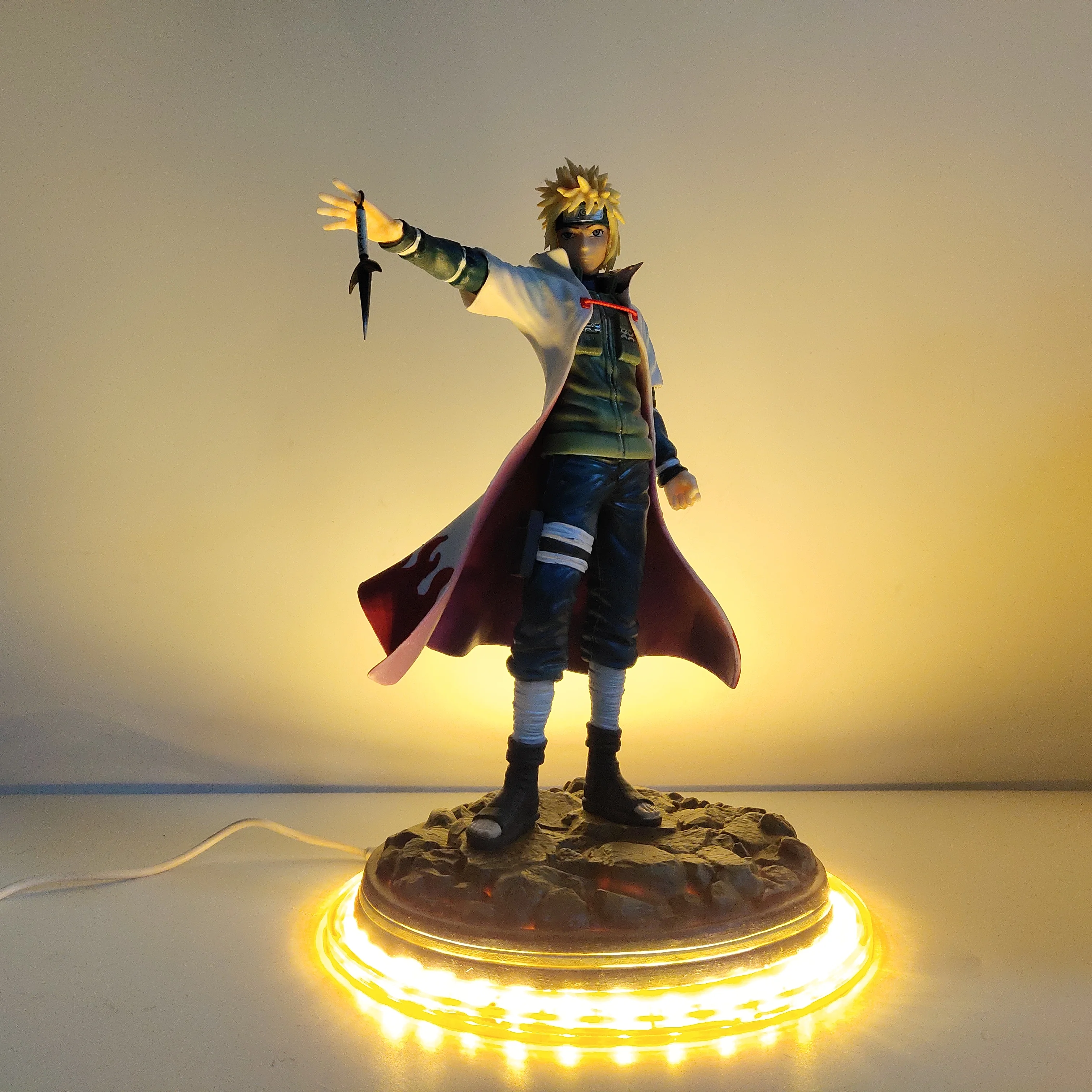 ПВХ фигурка Наруто игрушки Namikaze Minato светодиодная статуя Shippuden аниме