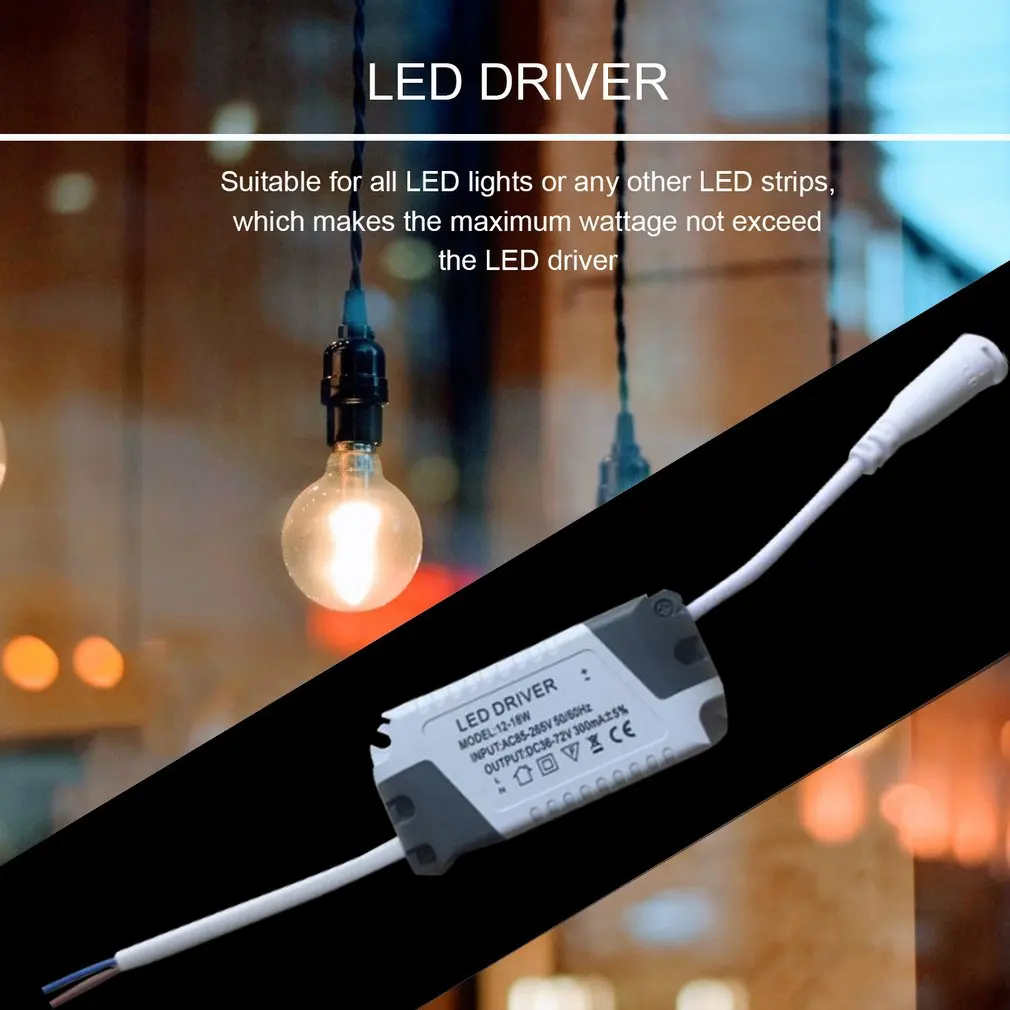 

Dimmable LED Light Lamp Driver Transformer Power Supply 6/9/12/15/18/21W maximum Assure the Wattage of the Strip Light