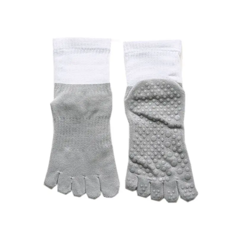 Cotton Thickened Winter High Tube Yoga Socks 3 PAIRS Five-finger Pilates Floor Sports Socks Ballet Sports Socks Female Girl