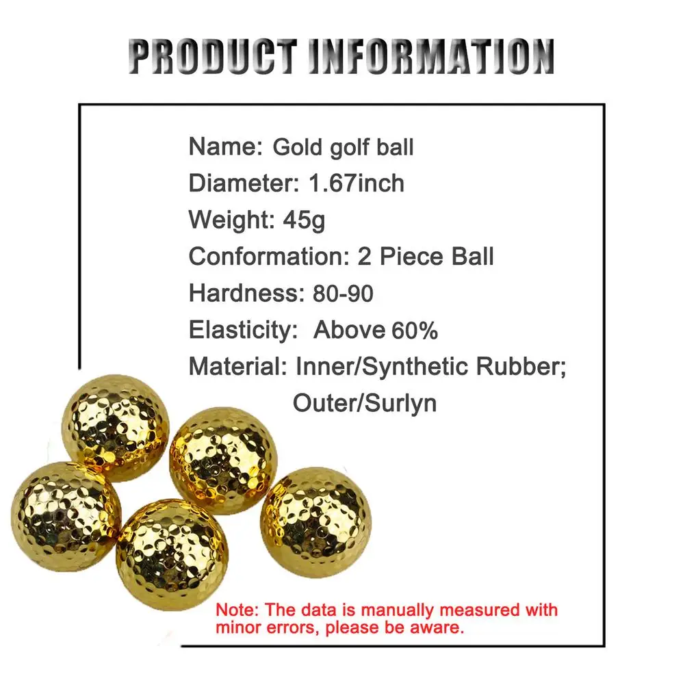 

Gold Golf Balls for Golfer Indoor Outdoor Swing Putter Training Practice Balls Gift for Father Friend Christmas