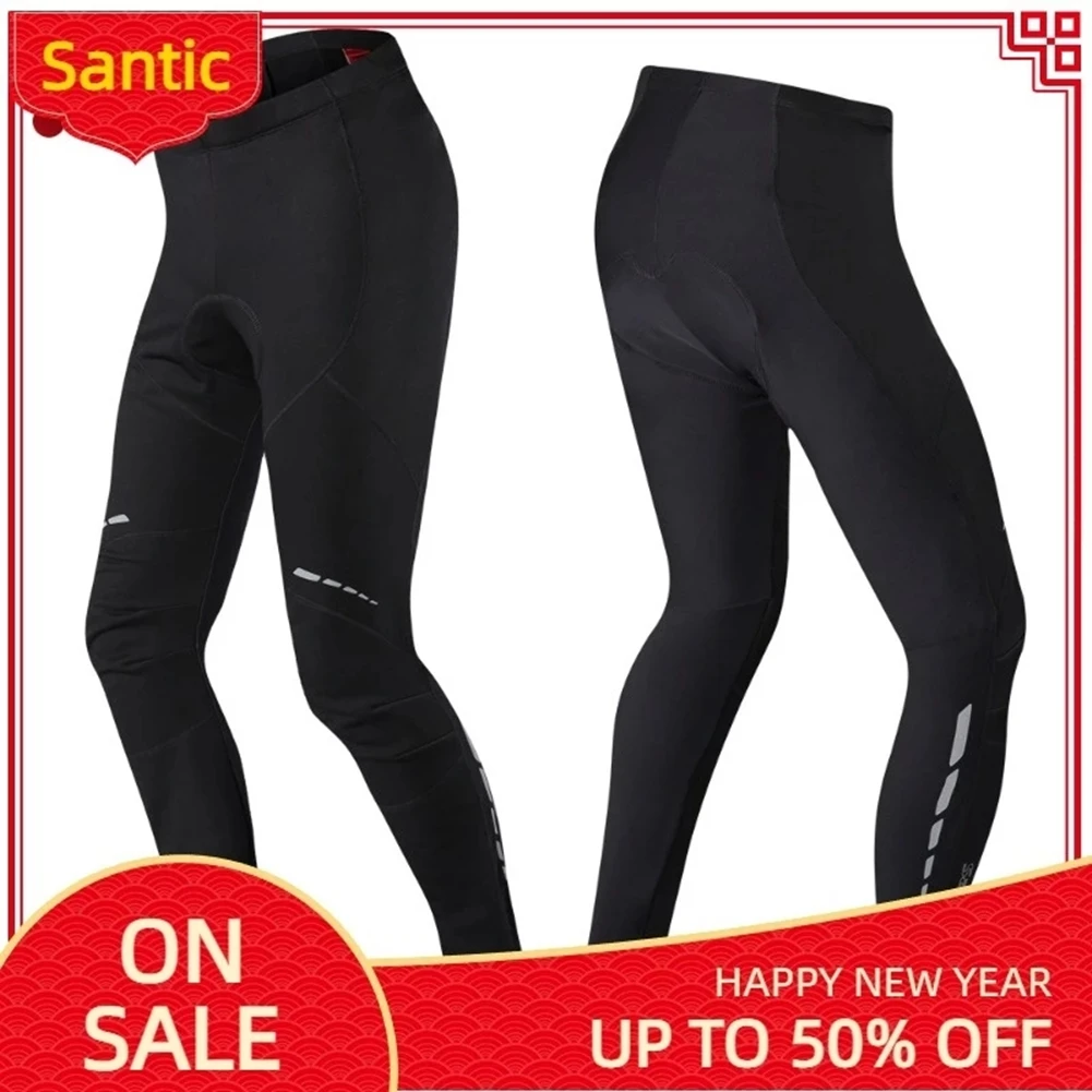 

Santic Men Winter Cycling Pants Pro Fit Coolmax 4D Pad Shockproof Add Velvet Keep Warm Anti-pilling Cycling Long Pants WM8C04105