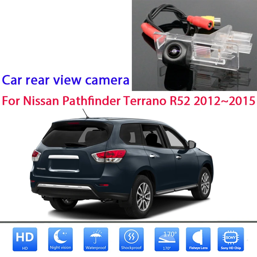 Telecamera posteriore per auto per Nissan Pathfinder Terrano R52 2012 2013 2014 2015 telecamera di parcheggio retromarcia visione notturna impermeabile