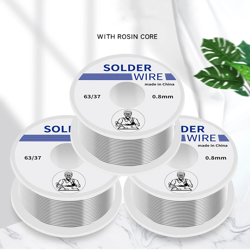 

Welding Wire Lead Tin Wire Melt Rosin Core Solder Soldering Wire Roll No-clean Tin BGA Welding 50g/100g/200g 0.6/0.8/1/1.2/1.8mm