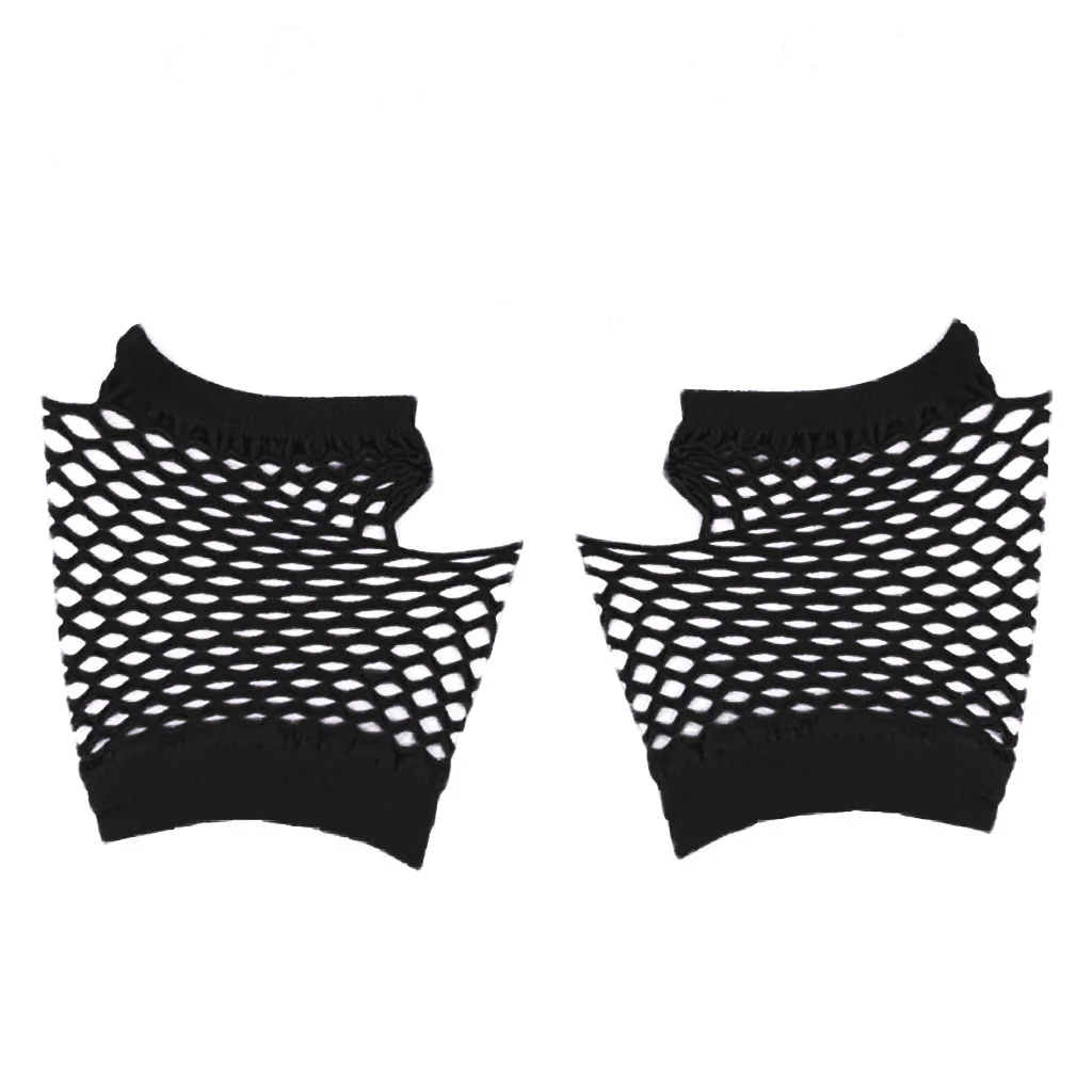 

1 Pair Womens Short Fishnet Net Gloves Fingerless Mesh Gloves Punk Rock Fancy Night Club Party Sexy Arm Warmer Gloves 2021