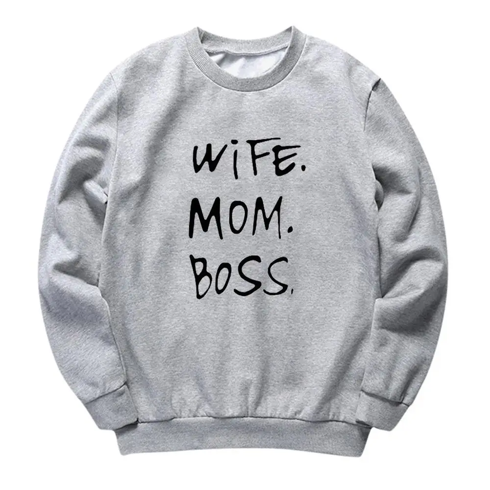 Вишня WIFF мама боcc свитер с принтом букв толстовка круглым вырезом на шее дамы
