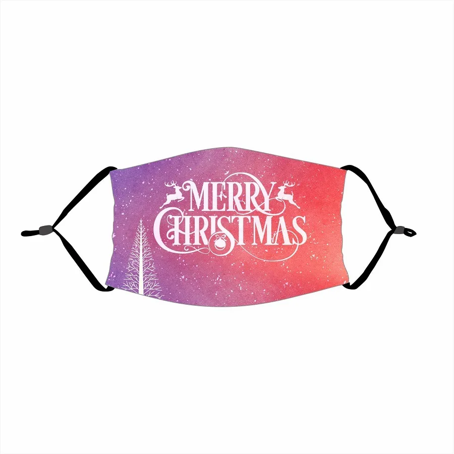 

Adults Christmas Face Mask 2020 Washable Reusable Mouth Masks Ice Silk Cloth Breathable Dustproof Protective Fashion Party Masks