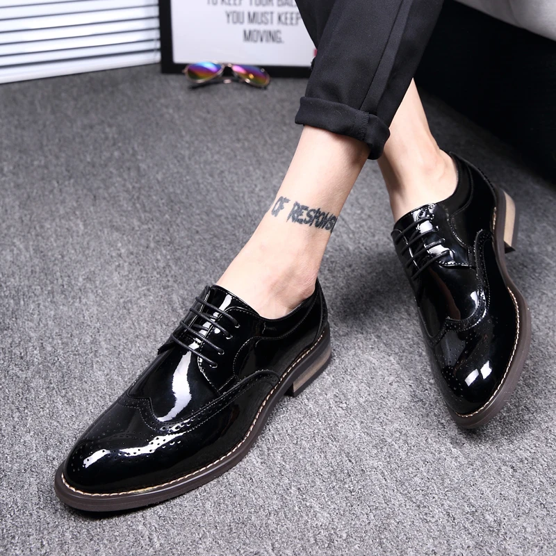 

dress Shoes Men Leather Brand Designer brogue Party Wedding fashion Luxury Men's Oxford Casual Formal Alligator Shoes men