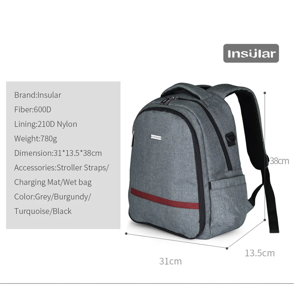

INSULAR Diaper Bags Backpack baby bag for Mom Mommy Travel Multifunctional Large capacity Waterproof Diaper Bags Backpack