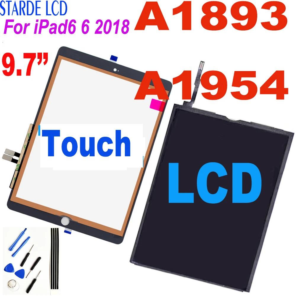 AAA + 9 7 &quotдля iPad6 iPad 6 2018 LCD A1893 A1954 ЖК дисплей сенсорный экран дигитайзер стеклянная