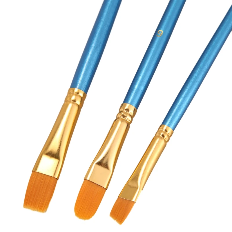 

10pcs Blue Handle Nylon Hair Multifunction Paint Brushes