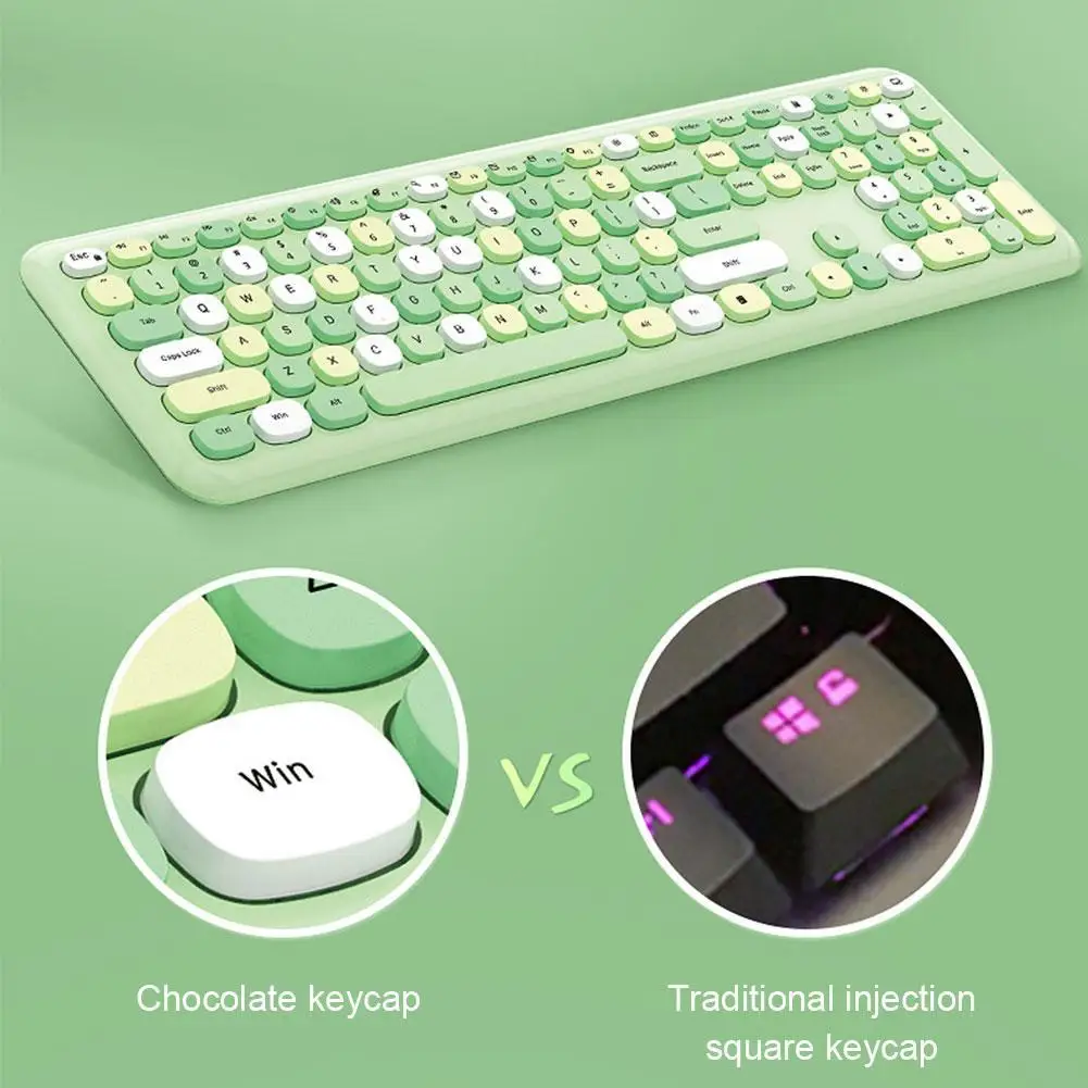 

1Set Small Fresh Macaron Color 2.4G Wireless Keyboard Notebook Girl Mouse Combos Laptop For Desketop Lovely Silent Keyboard K8B2